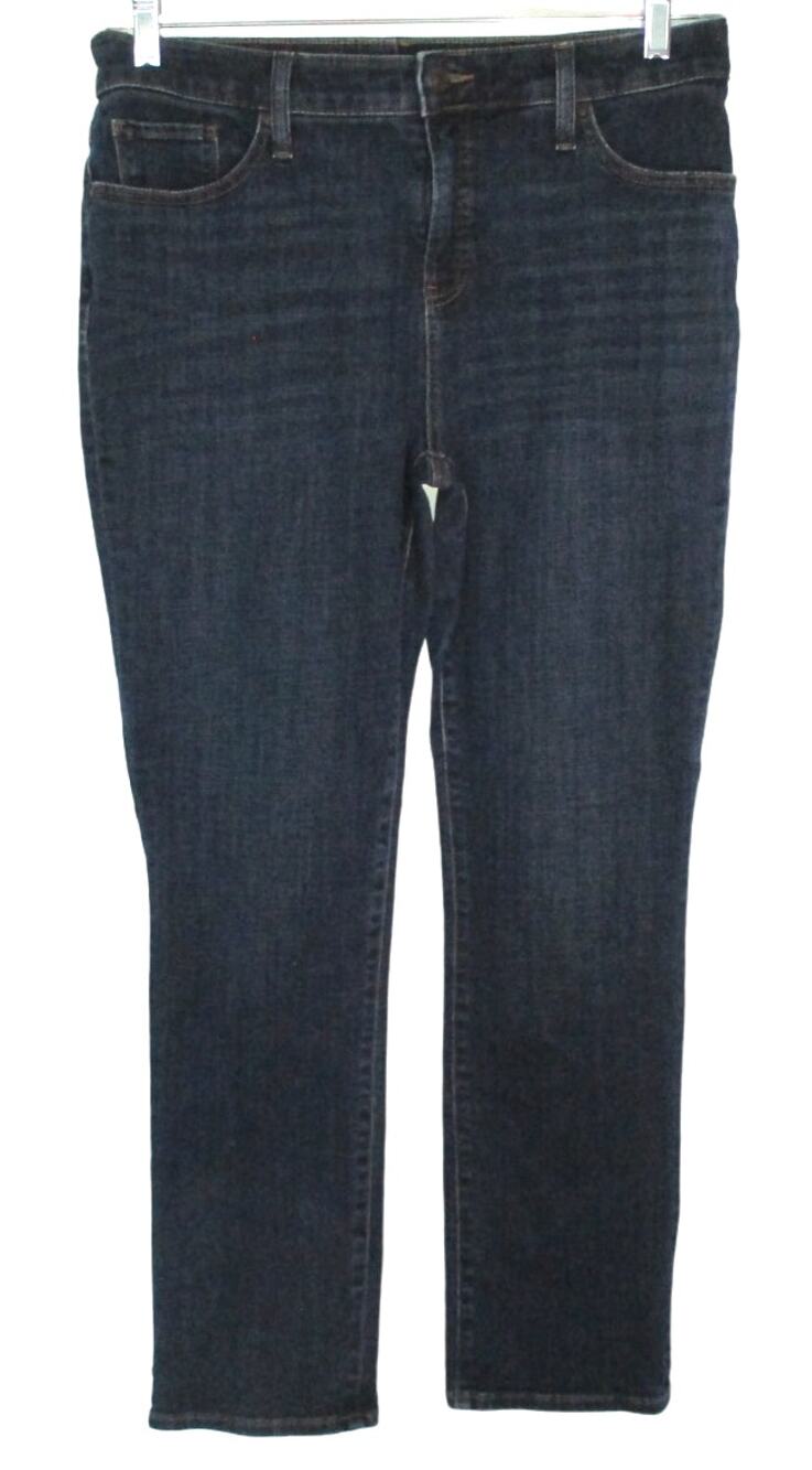 Chico's Women's So Slimming Girlfriend Straight Leg Stretch Blue Jeans Size 8